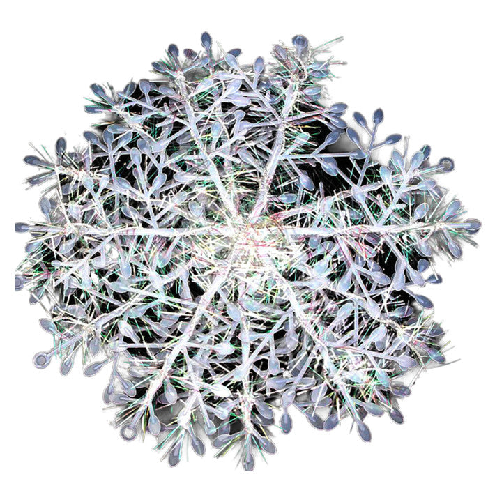 30-Piece White Snowflake Ornament Set – 11cm