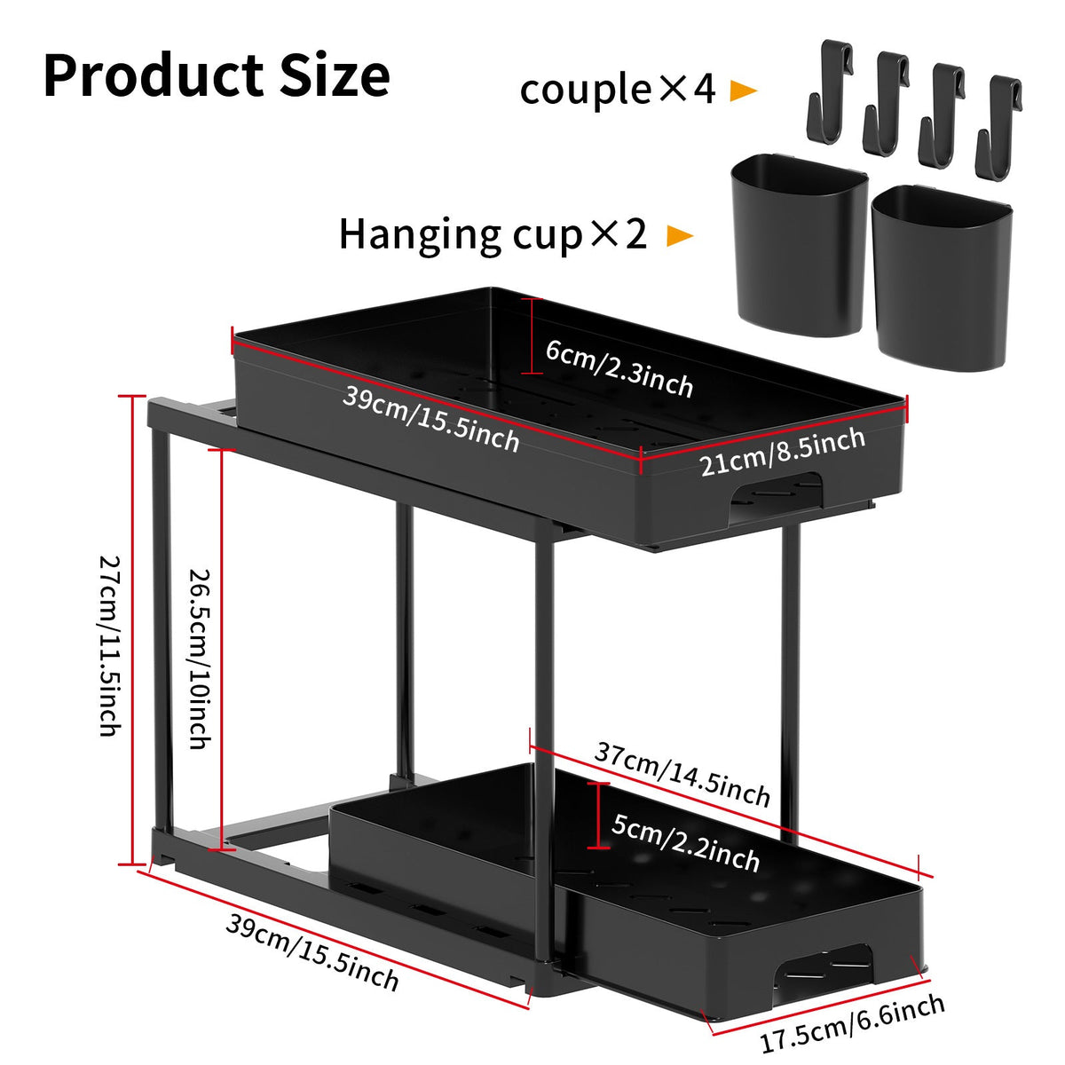 2-Tier Pull-Out Under-Sink Organiser