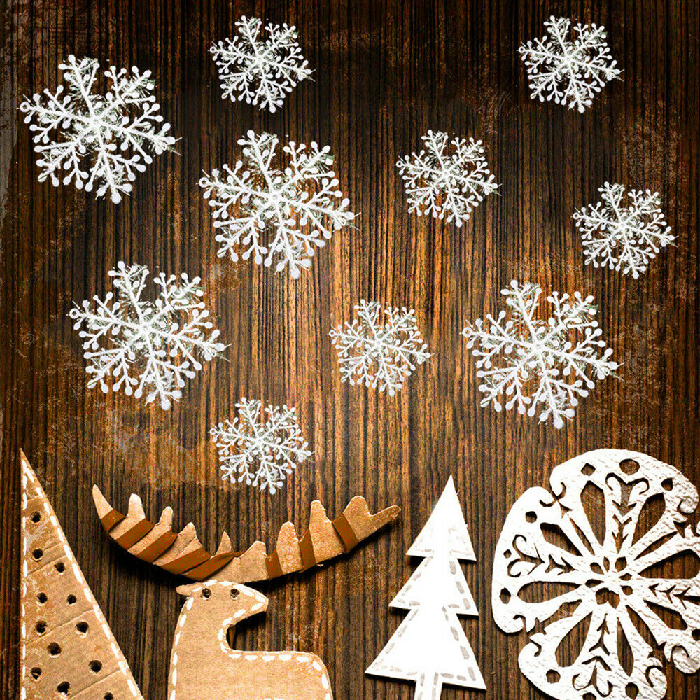 30-Piece White Snowflake Ornament Set – 11cm