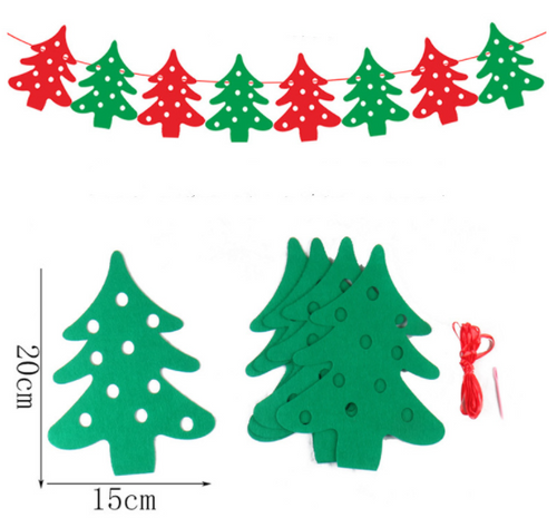 40PCS Merry Christmas Banner Decorations Bunting Sign