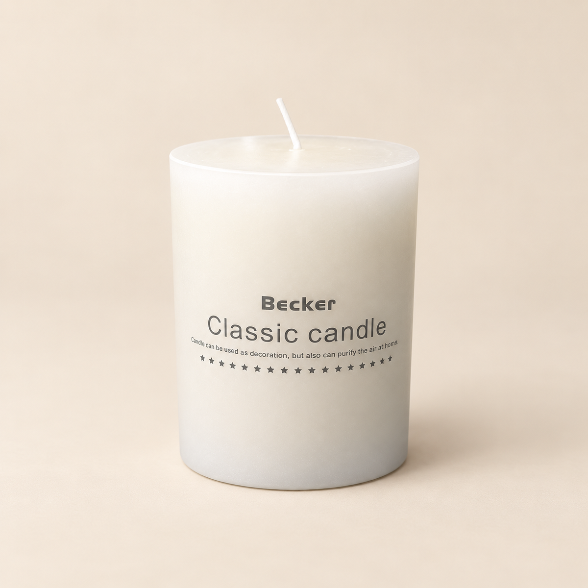Becker Classic candle on warm beige background