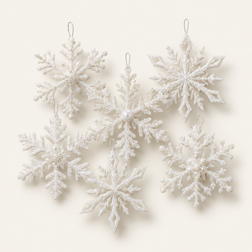 White snowflake Christmas decorations